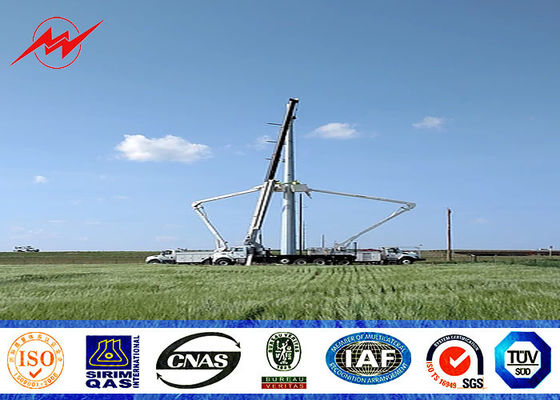 Galvanisierter Stahlpol für 33-KV-Leitungstransmission mit Schlitzlöchern für Ankerbolzen