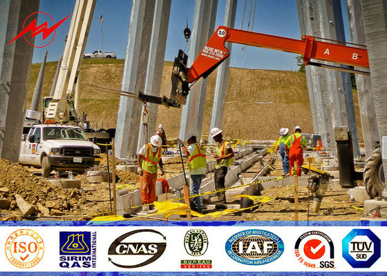 69 KV-Philippinen galvanisierter Stahlstrommast für Strom-Verteilungs-Linie