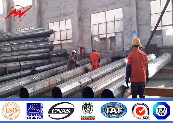 Achteckige 15m Höhe spitzte sich Stahlstrommast mit 2.75mm Stärke 850 Kilogramm-Last zu