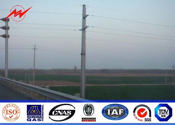 AWS D 1,1 69kv Stahl- Röhren-Electric Power Pole mit dem galvanisierten Querarm
