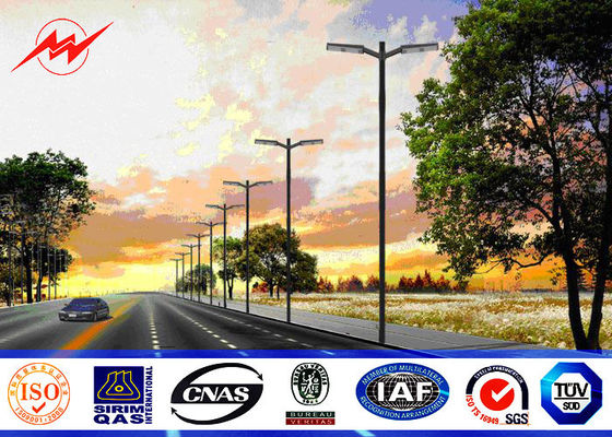 Wandstärke-Quadrat im Freien galvanisierter Straßenlaterne-Pole-Parkplatz heller Pole 10m 5mm mit den doppelten Armen