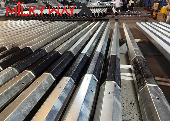 1250 Dan 11.8M 8 Seiten Elektrische Energiepole 4 mm Dicke Direktvergraben ASTM A123 Verzinkungsstandard