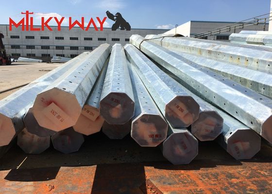 138KV Galvanized Steel Pole with Q235B/A36 Material and 8 Grade Earthquake Resistance for Electricity Distribution