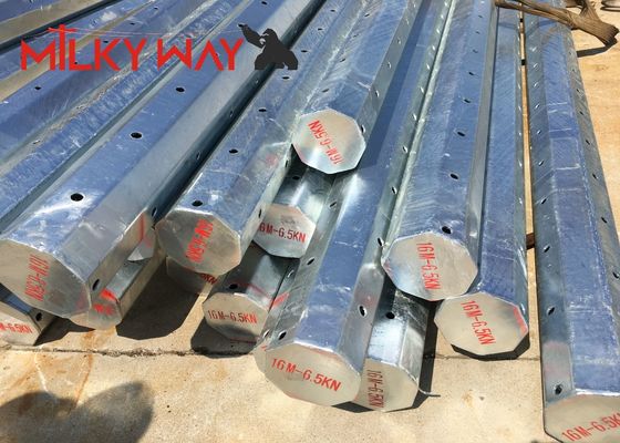 12 m Hot Dip Galvanized Steel Utility Power Pole für die Übertragung