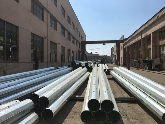 16m 800DaN 1000DaN Galvanized Electric Power Transmission Steel Pole for Direct Burial or Flange Type Installation