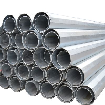 12m Hot Dip Galvanized Steel Power Pole with 450MPa Yield Stress and Dodecagonal Shape for Electric Power Transmission