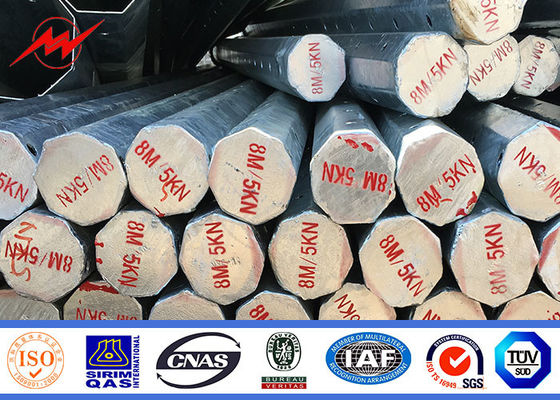 8m 16m Afrika Pole außerhalb der elektrischen Linie Stahlstrommast mit Minium-Streckgrenze 500Mpa