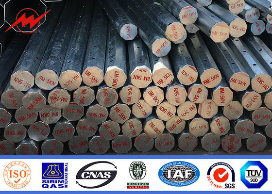 7-12M Elektrische Energie Stahlstolpe 10m Q235 mit heiß verzinktem Schaltwerk für die Übertragung