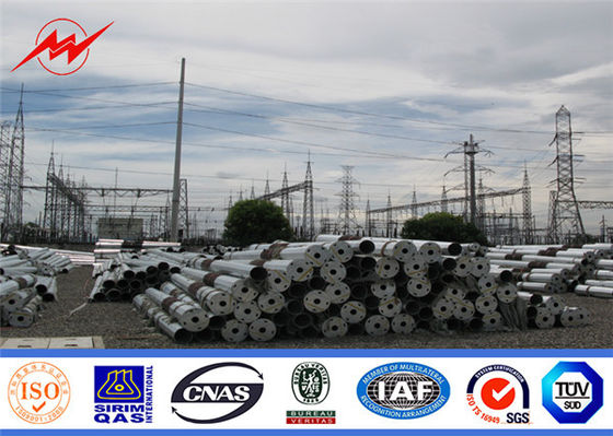 Achteckiger Cctv galvanisierte Stahlstrommast 33kv 69kv