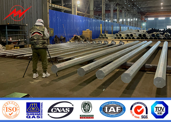 60ft Galvanized Steel Tubular Utility Power Pole Power Metal Teleskop