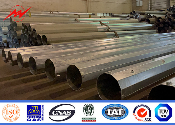 60ft Galvanized Steel Tubular Utility Power Pole Power Metal Teleskop