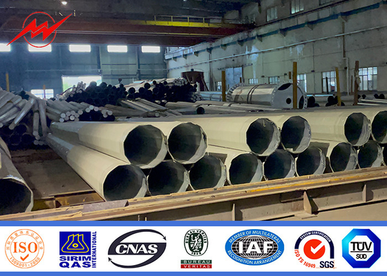 60ft Galvanized Steel Tubular Utility Power Pole Power Metal Teleskop