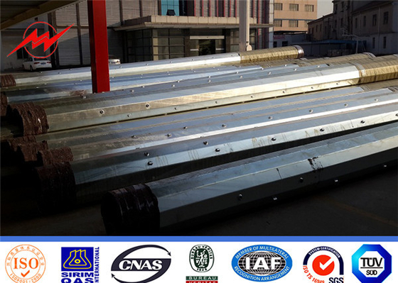60ft Galvanized Steel Tubular Utility Power Pole Power Metal Teleskop