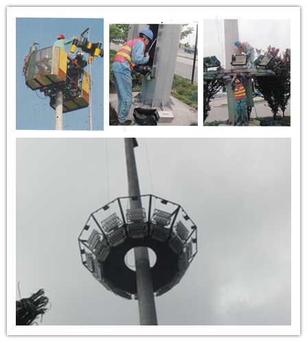 HDG, das 70M hohen Mast Polen mit anhebendem System für Piazza-Beleuchtung malt 1