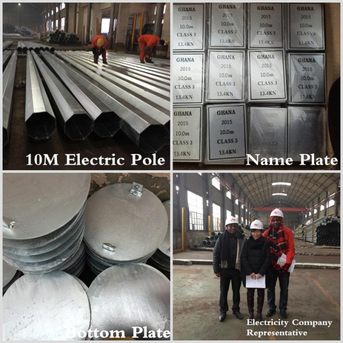 Bitumen-Stahlgebrauchsstrommaste 132KV 18m-36m für Ghana-Hochspannungsnetzverteilung 0