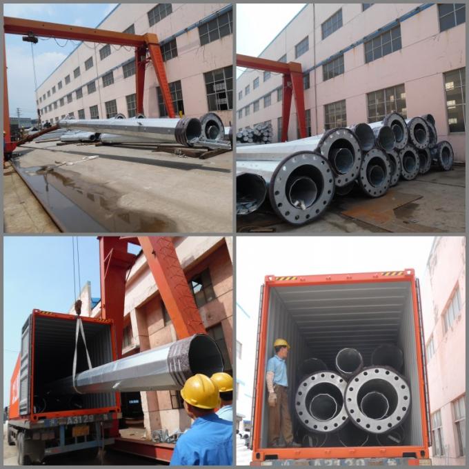 Bitumen-Stahlgebrauchsstrommaste 132KV 18m-36m für Ghana-Hochspannungsnetzverteilung 2