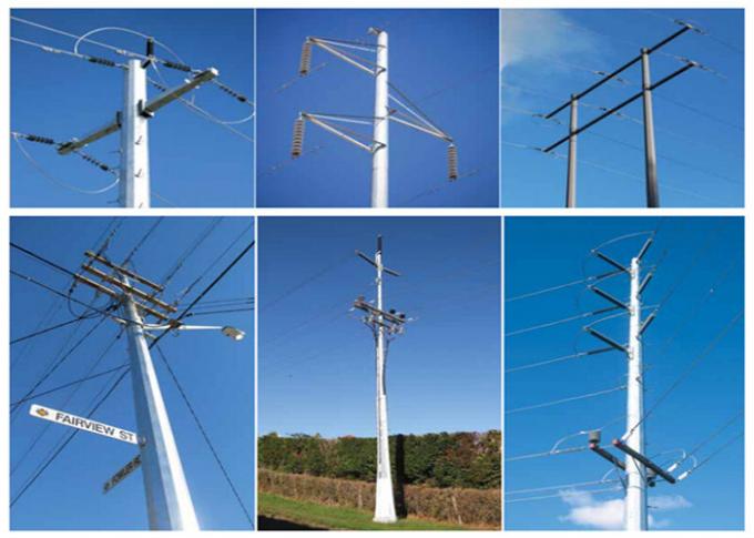 Hochspannungs- Pole-Fernleitung Röhren- Stahl-Pole der elektrischen Leistung 110kV 0