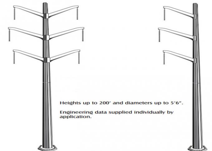 Hochspannungs- Pole-Fernleitung Röhren- Stahl-Pole der elektrischen Leistung 110kV 2