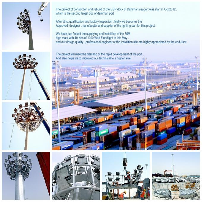 6-15m galvanisierter hoher Stahlmast heller Pole, Lichtmast im Freien für Damman-Seehafen 0