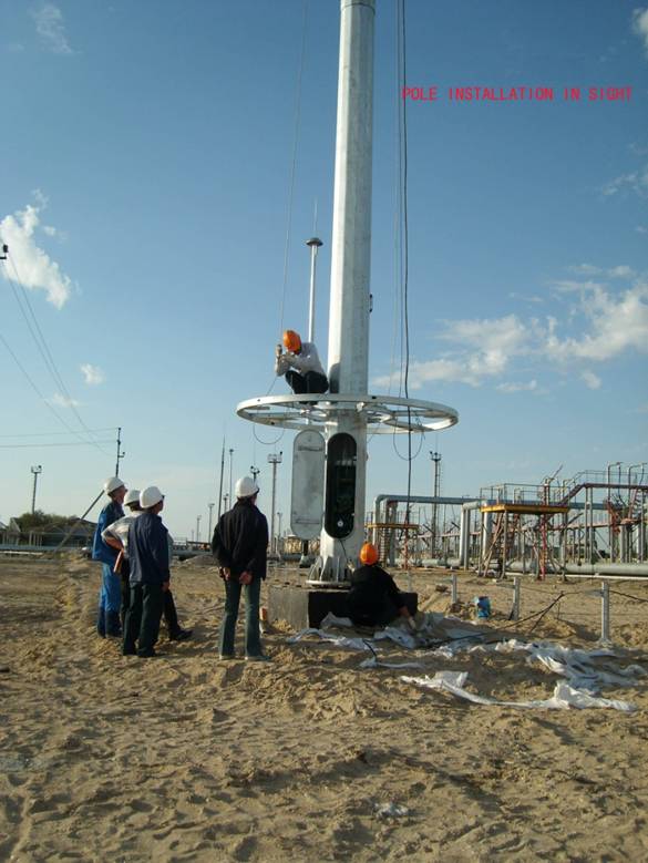 6-15m galvanisierter hoher Stahlmast heller Pole, Lichtmast im Freien für Damman-Seehafen 6
