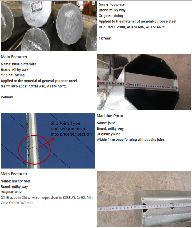 35ft Nea Tubular Steel Pole Hot Bad galvanisierte für Kraftübertragungs-Projekt 0