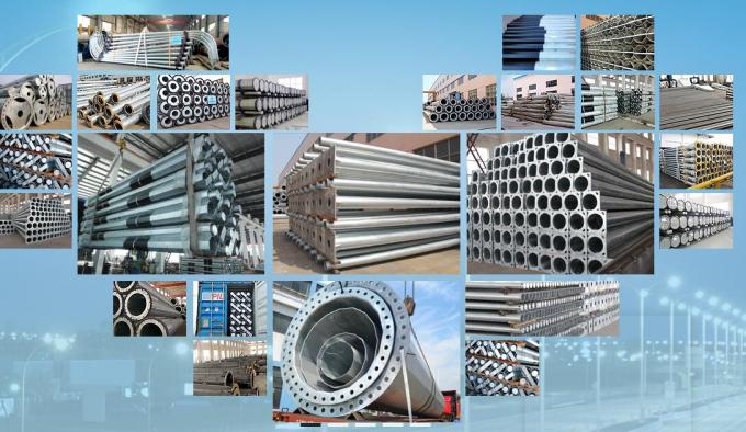 8m 10m 12m Hot Dip Galvanized Steel Power Pole mit Farb-Polyester-Pulverbeschichtung 2