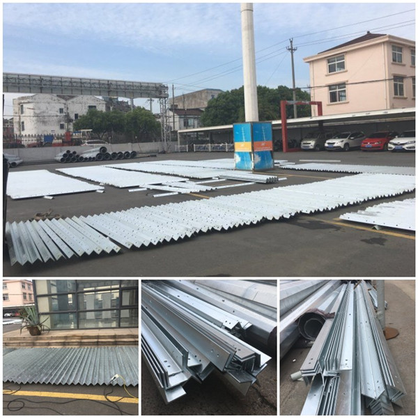 Kraftübertragungs-Polen 11kv 132kv achteckiger Stahl mit Fiberglas-Schutz 2